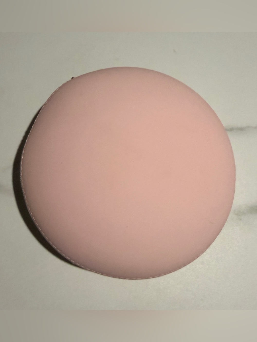 Dior Soft Pink Round Silicone Zippered Makeup Cosmetic Bag - Picture 4 of 6